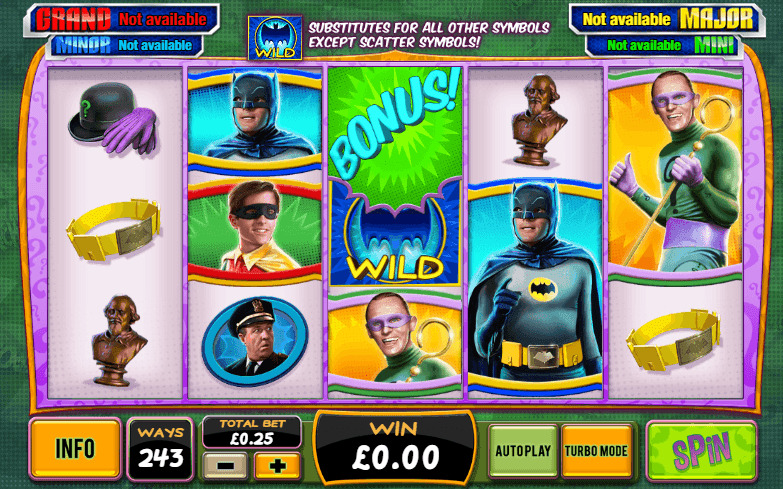 Jogabilidade do slot Batman & The Riddler Riches