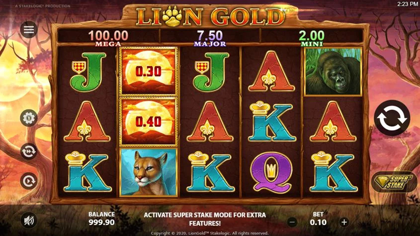 Regras do slot Lion Gold Super Stake Edition