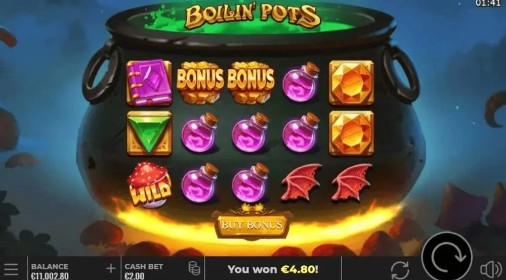 Interfaccia dello slot Boilin' Pots