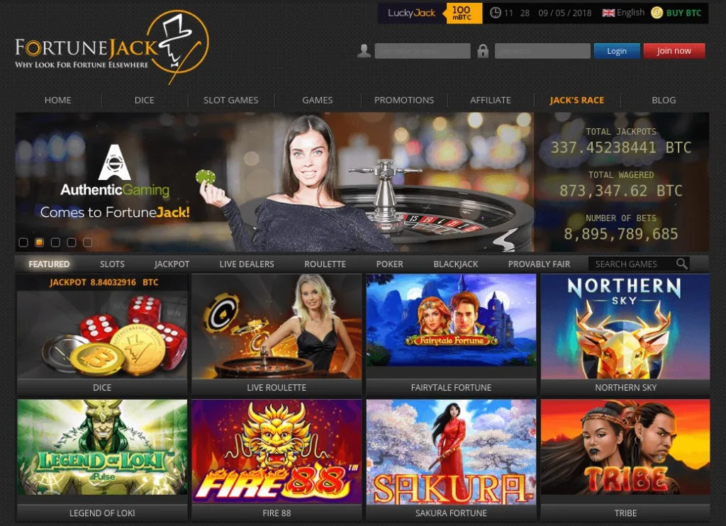 FortuneJack casino gaming
